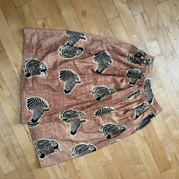 Anthropologie Midi Zebra Print Skirt - Picture 5 of 6